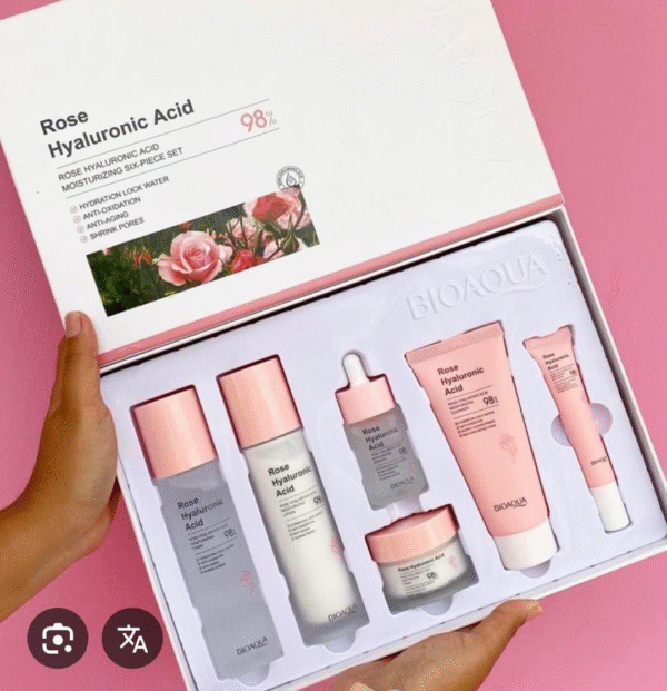 Kit Facial de Ácido Hialurónico con Extracto de Rosas